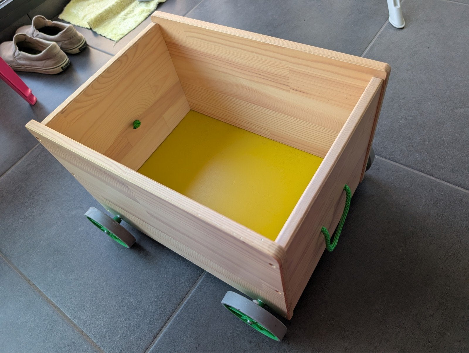 4 Houten speelgoedkisten opbergbakken op wielen IKEA FLISAT, Ophalen