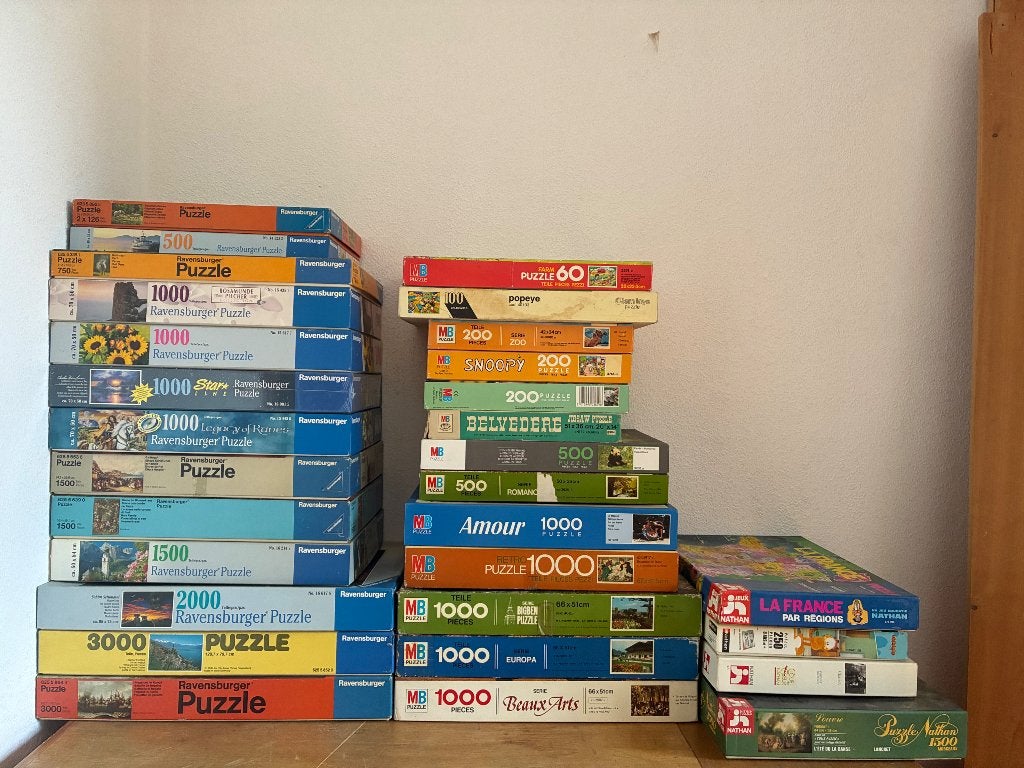 Lot 30 puzzle, Enlèvement, Plus de 1 500 pièces, Utilisé, Puzzle
