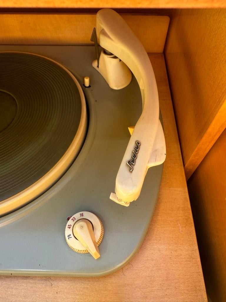 Mid century meubel: Kuba Tango Stereo Console 1959- 1962, Gebruikt, Platenspeler, Geen idee, Ophalen