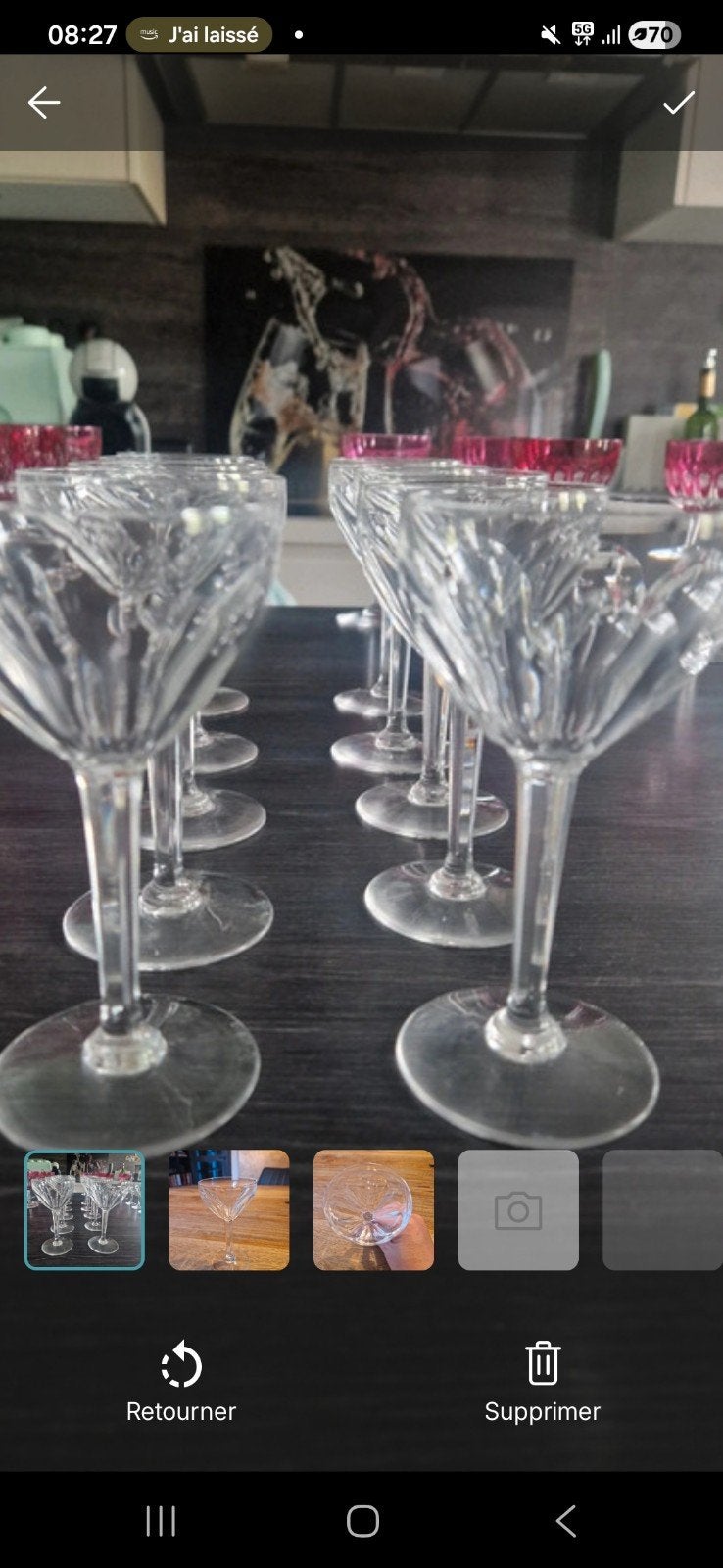 Lot de 10 verres à vin blanc (ou porto/liqueur de la série O, Ophalen