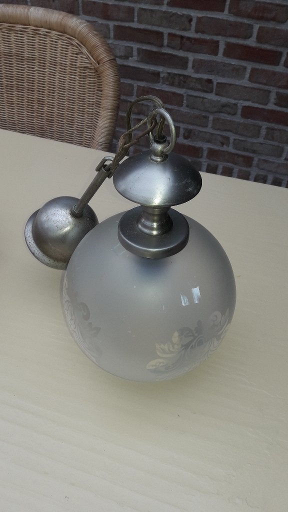 Suspension globe en verre, Maison & Meubles, Enlèvement, Comme neuf, Verre, E27 (grand)