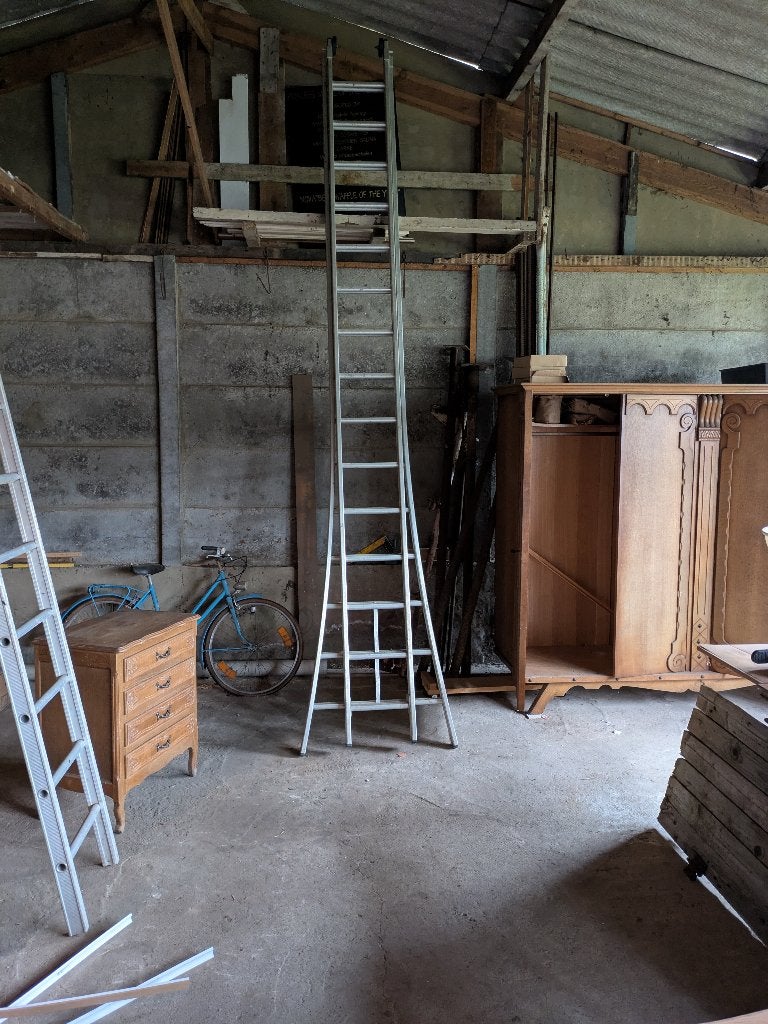 Dubbele Alumium ladder 2 x 4 meter, Doe-het-zelf en Bouw, Ladders en Trappen, Ophalen, Gebruikt, Ladder, Opvouwbaar of Inschuifbaar