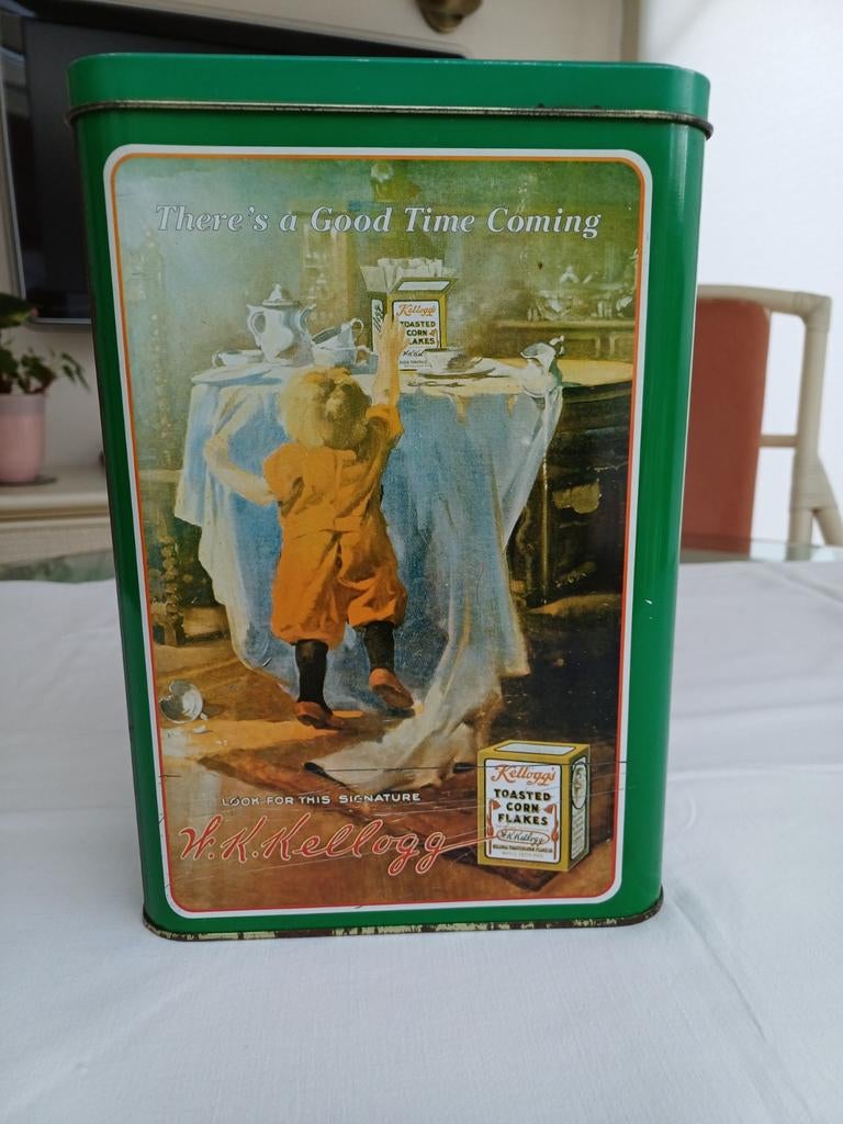 Boîte Kellogs Vintage en métal, Collections, Enlèvement ou Envoi