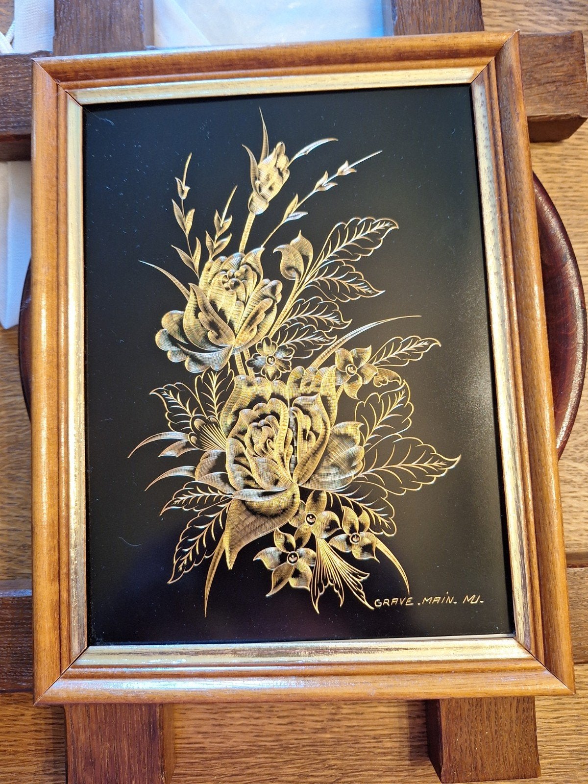 Gravure sur plaque de cuivre, Enlèvement, Signé, Classique, Fleurs