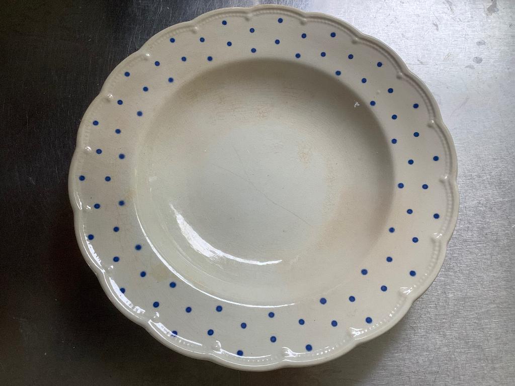 Assiettes à soupe Boch blue dots 1960, Enlèvement ou Envoi