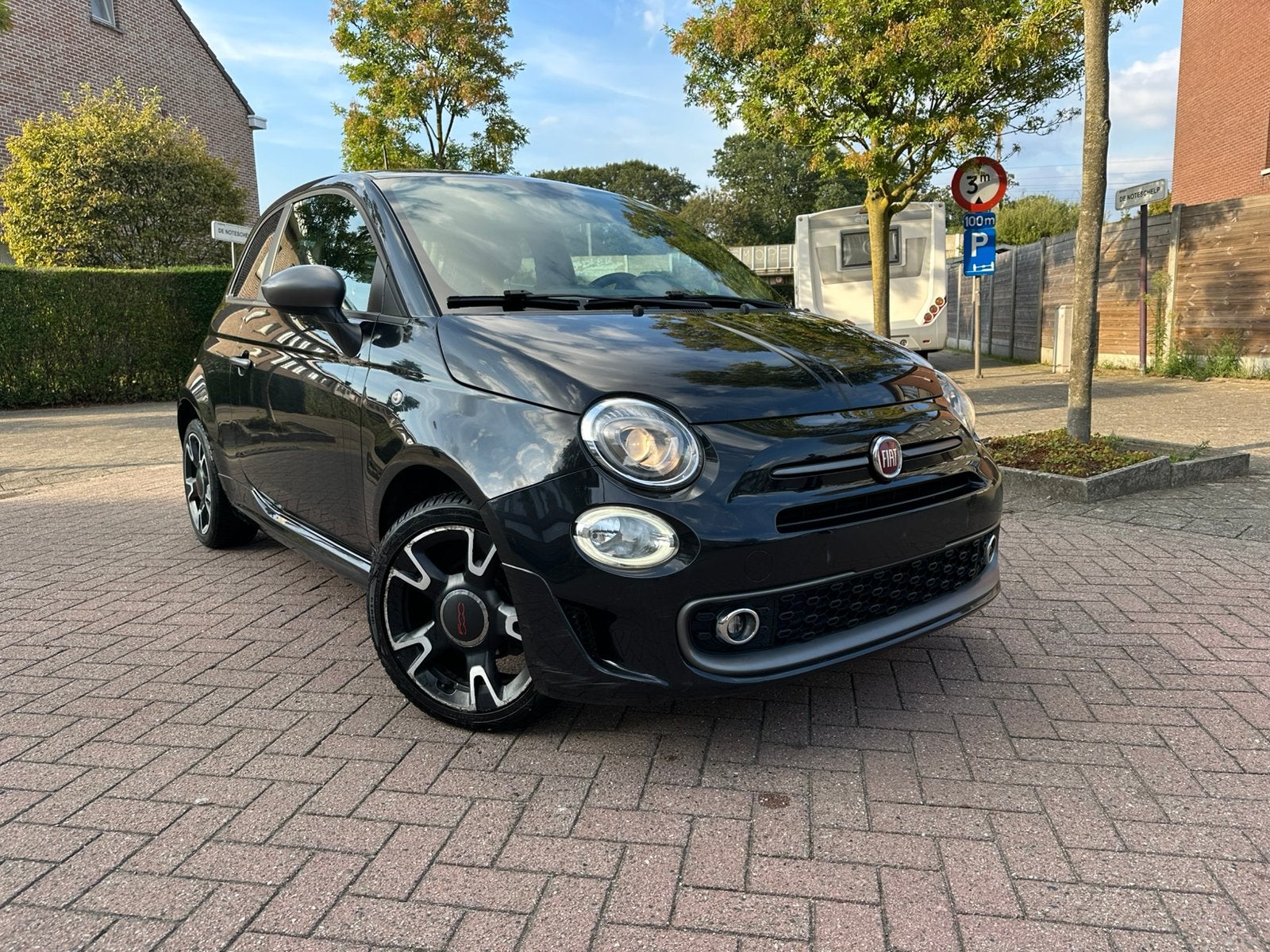 Fiat 500 Sport • 1ste Eigenaar • Gekeurd v. Verkoop • Blanco, Leder en Stof, Zwart, Particulier, 1200 cc