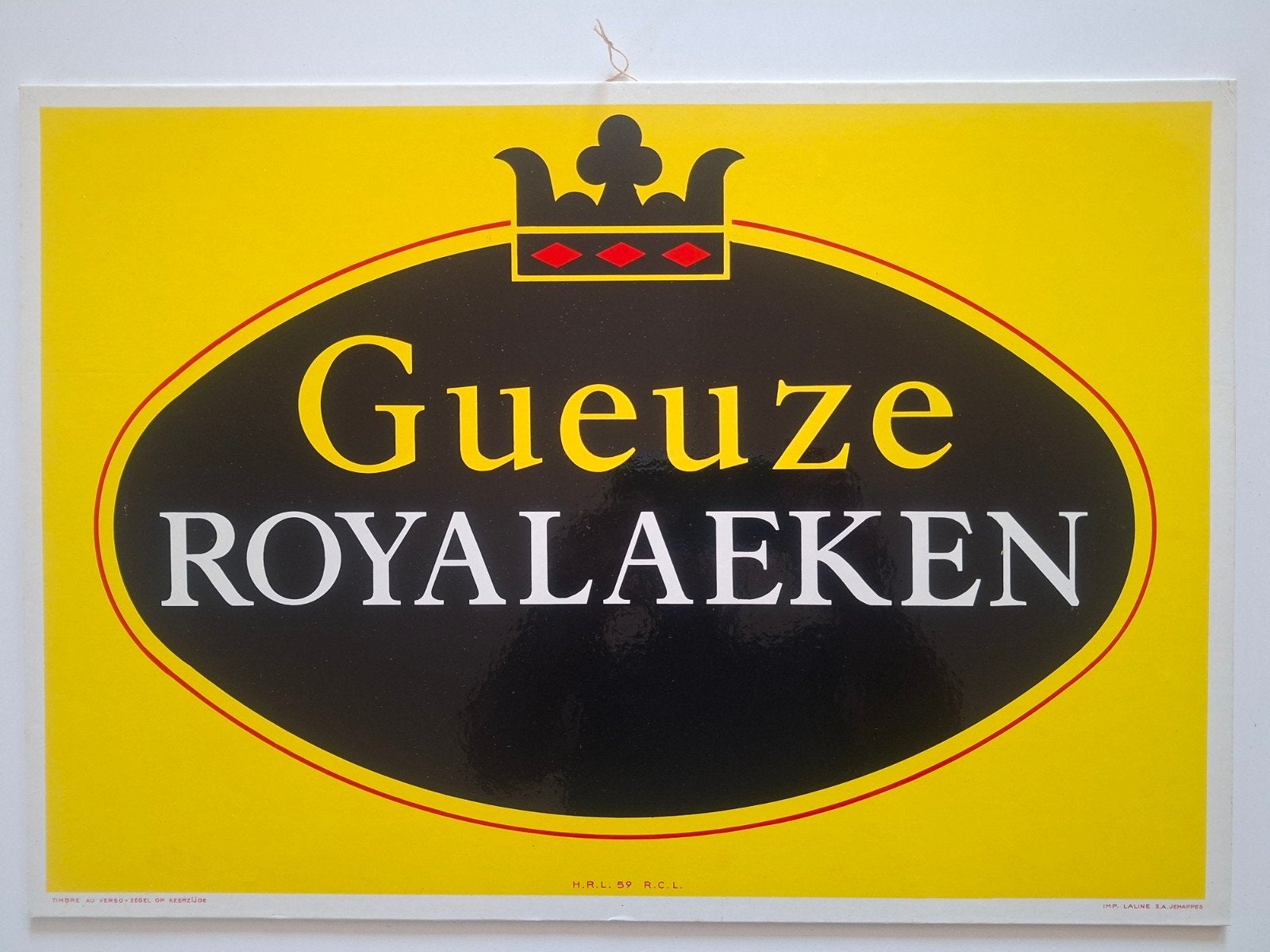 Reclamebord Gueuze Royalaeken., Verzamelen, Ophalen of Verzenden
