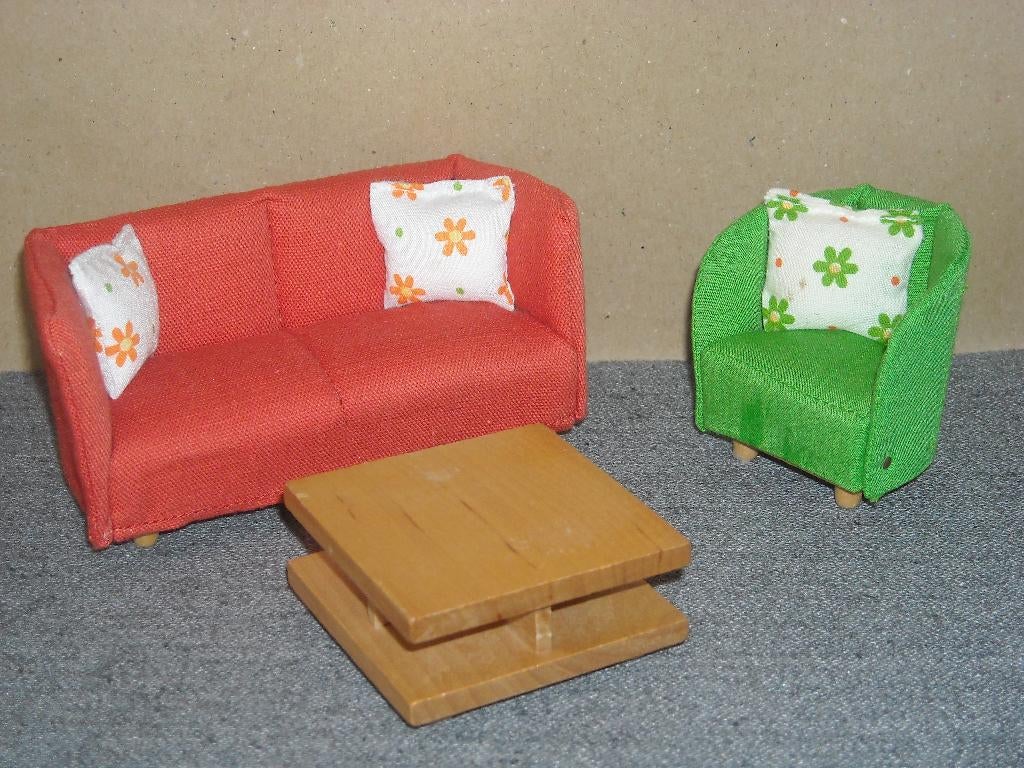 Lundby salon met salontafel (kussens vastgekleefd), Enlèvement ou Envoi, Utilisé, Décoration