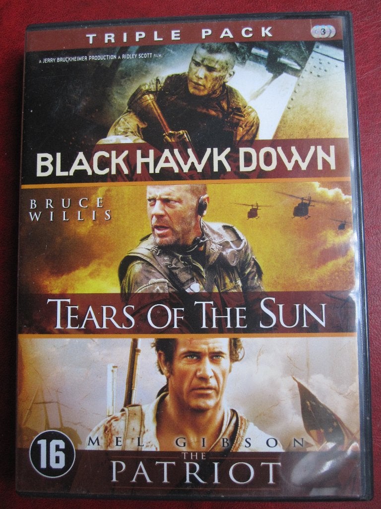 Black Hawk Dawn + Tears of the Sun + The Patriot (3 disc), Cd's en Dvd's, Vanaf 16 jaar, Ophalen of Verzenden, Zo goed als nieuw