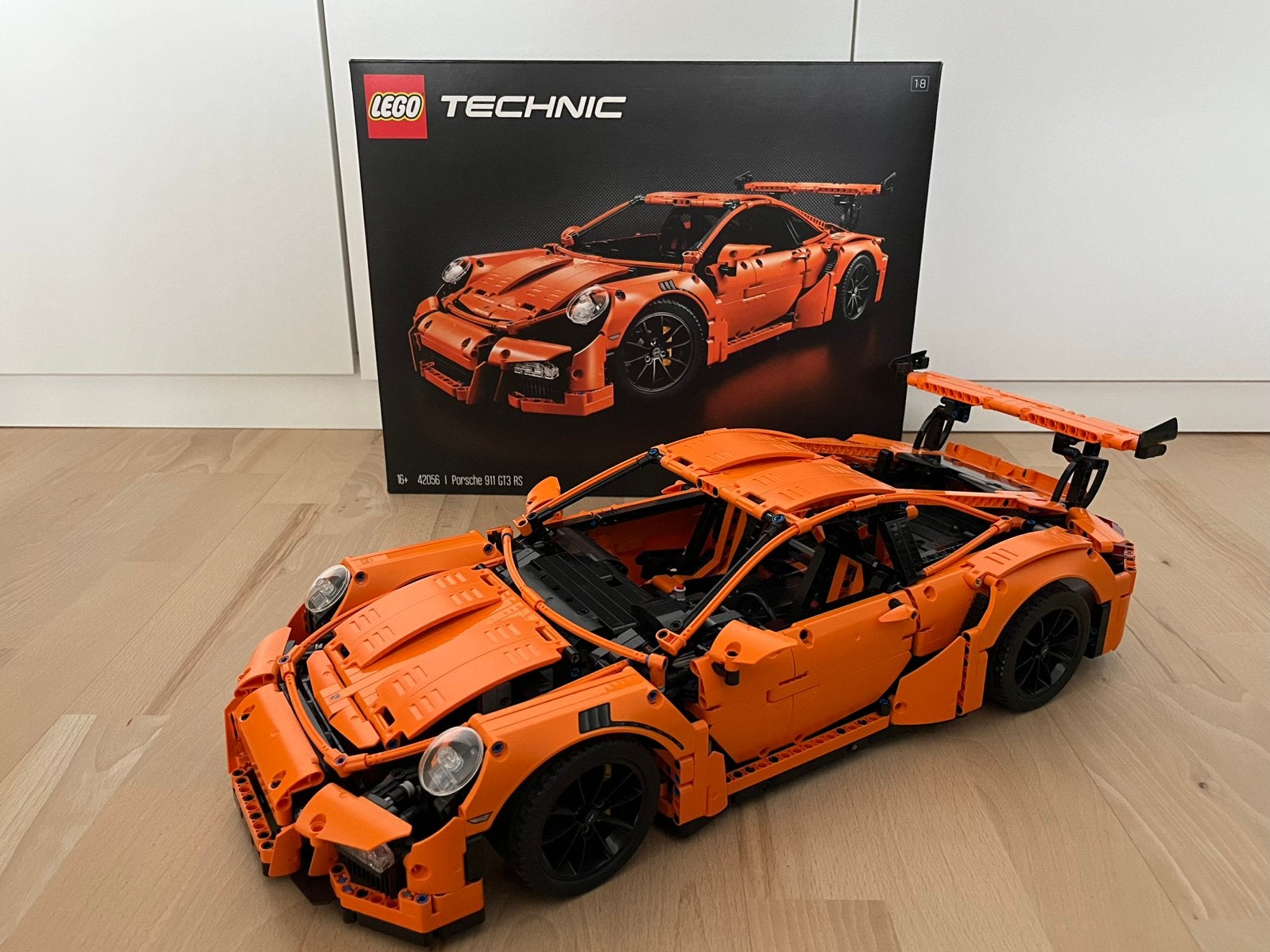 Lego Technic 42056 Porsche 911 GT3 RS (ZGAN, compleet), Lego, Ophalen of Verzenden, Zo goed als nieuw, Complete set