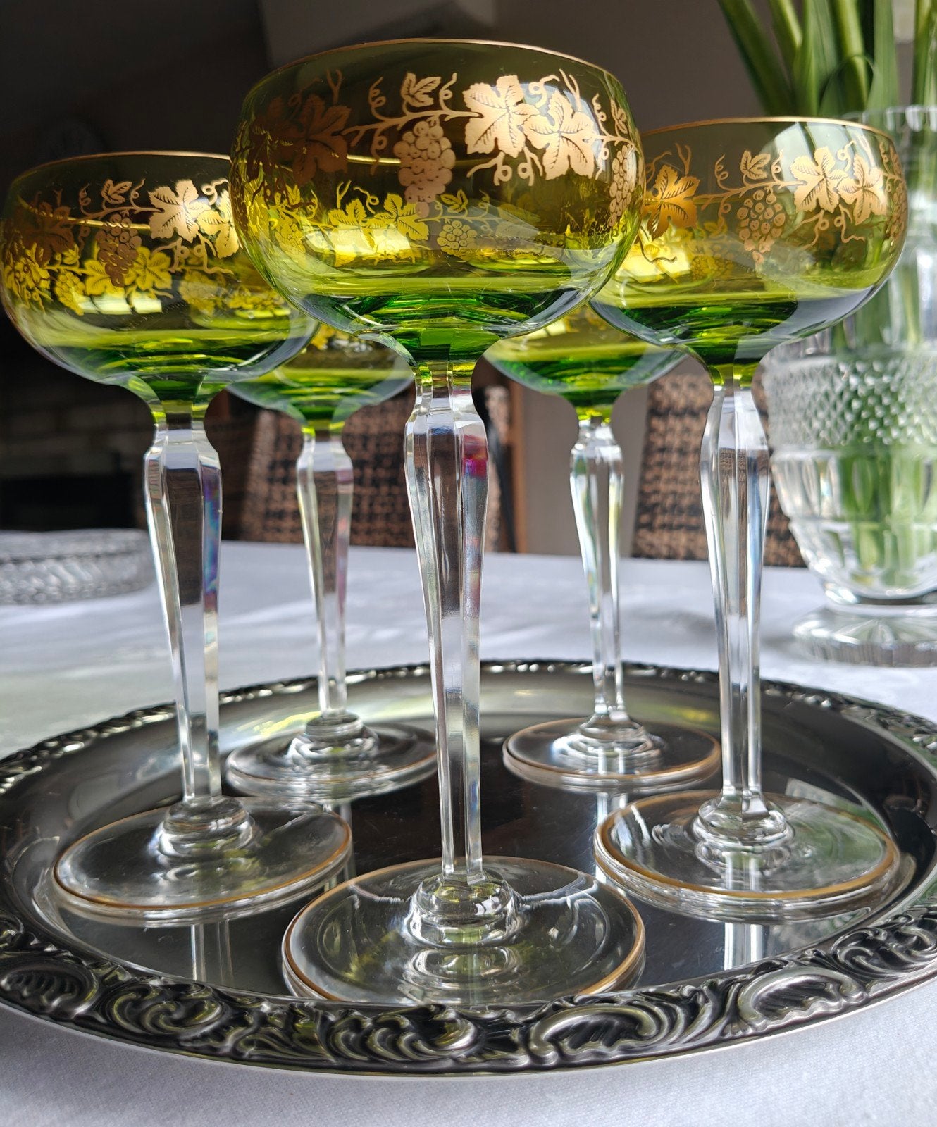 Set van 5 Val Saint Lambert "Saumur Vignes" glazen, Enlèvement ou Envoi