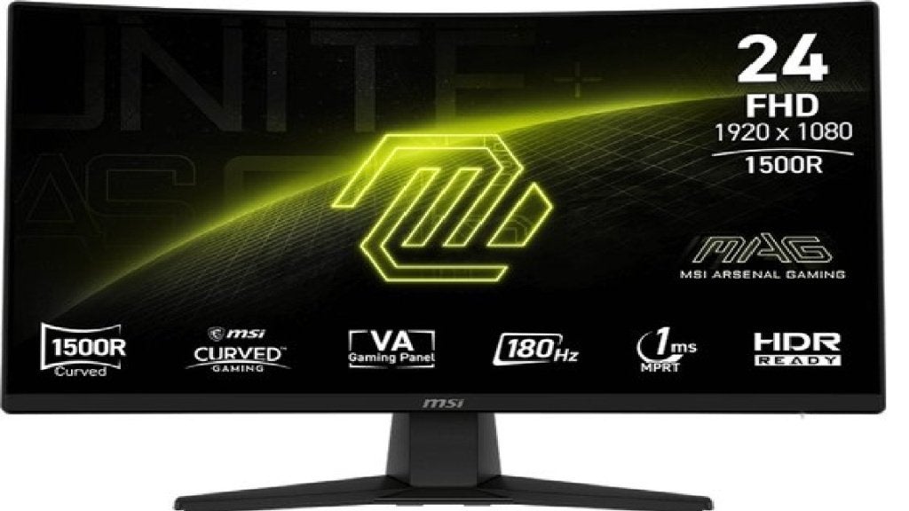 Full HD Curved Gaming Monitor - 180hz - 24 inch, Gaming, HD, MSI, Moins de 1 ms