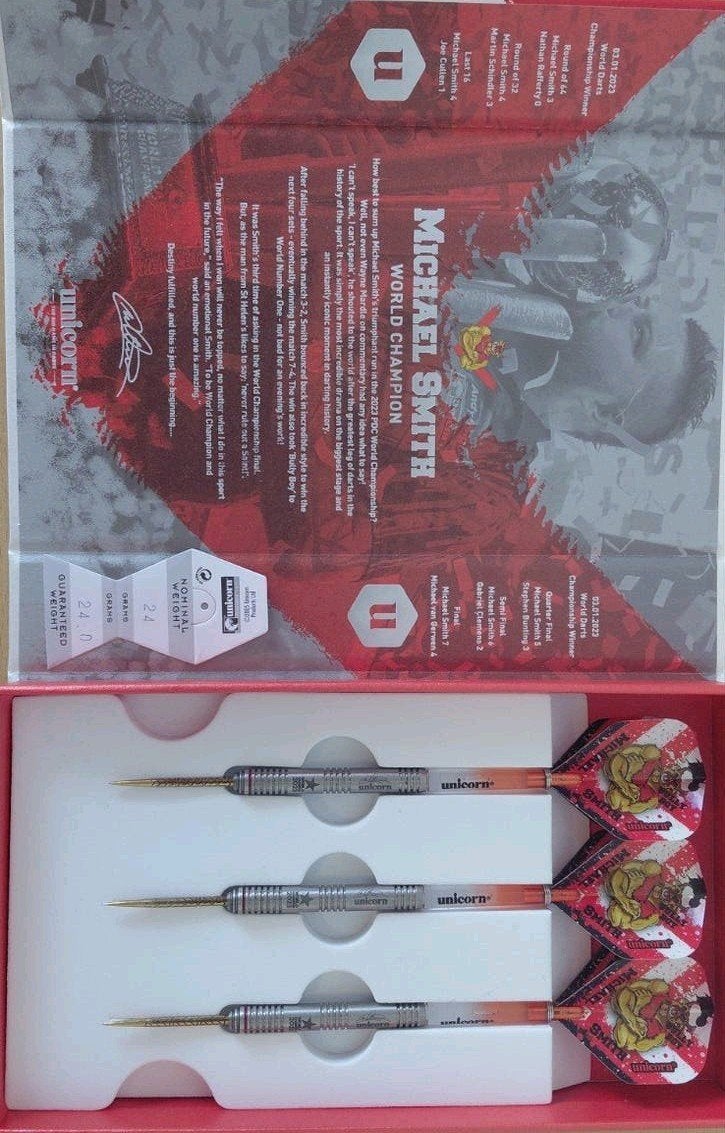 Michael Smith Unicorn world champion, Sport en Fitness, Darts, Ophalen, Nieuw, Pijlen