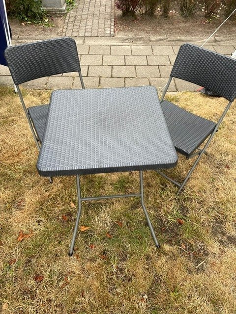 Bistro-setje, Tuin en Terras, Overige materialen, Bijzettafel, Zo goed als nieuw, Tuinset