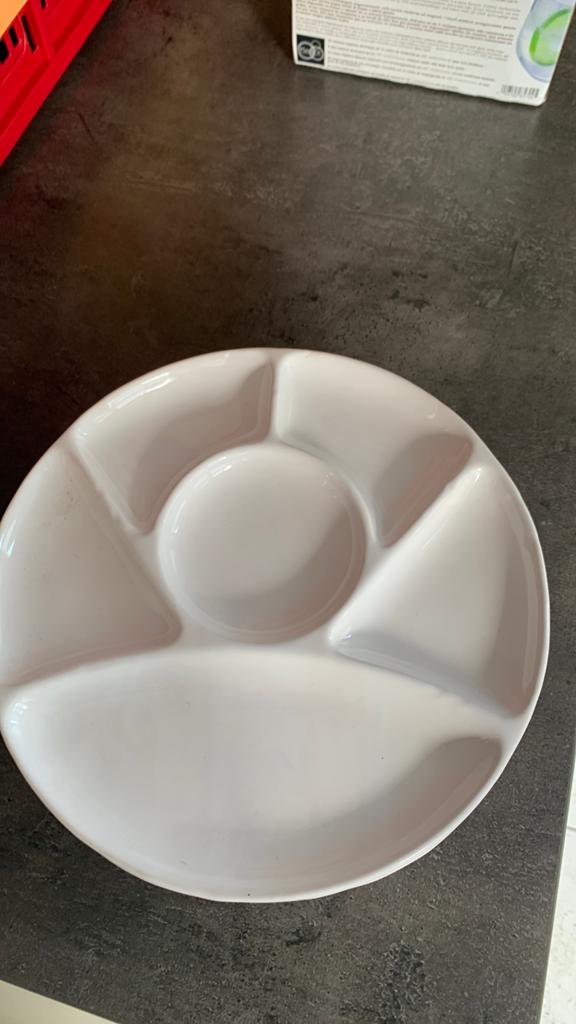 6 fondue borden, Ophalen, Zo goed als nieuw, Bord(en)