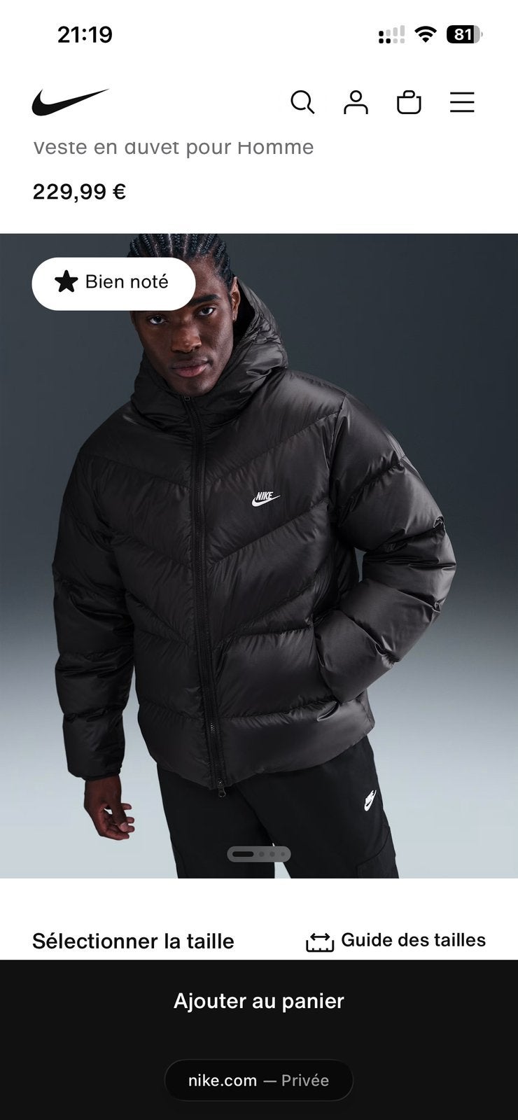 Doudoune nike, Vêtements | Hommes, Envoi, Neuf, Taille 48/50 (M), Noir