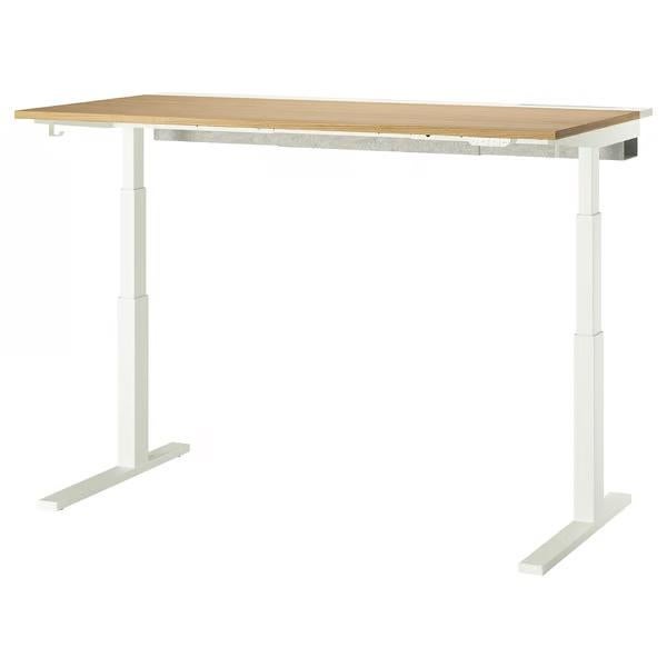 3x IKEA MITTZON bureaus eikenfineer/wit — 120x60 en 140x60, Huis en Inrichting, Scandinavisch, Hout, Ophalen of Verzenden, IKEA
