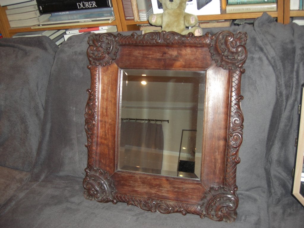 Ancien Miroir biseauté, Antiquités & Art, Enlèvement, 50 à 100 cm, Moins de 100 cm