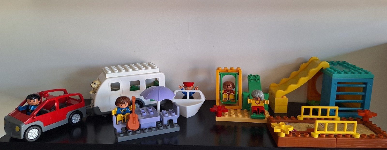 DUPLO speeltuin,55 blokken,auto+caravan,terras,zandbak,boot, Kinderen en Baby's, Ophalen, Duplo