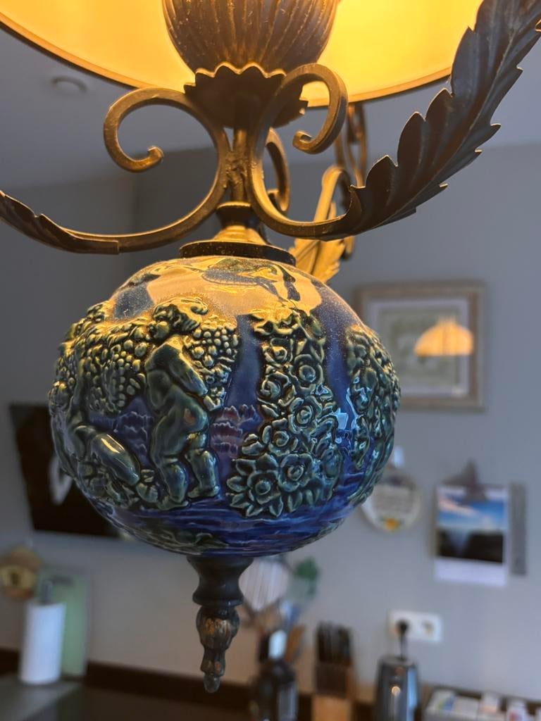 Lustre ceramique fer forgé, Enlèvement, Comme neuf, Autres matériaux