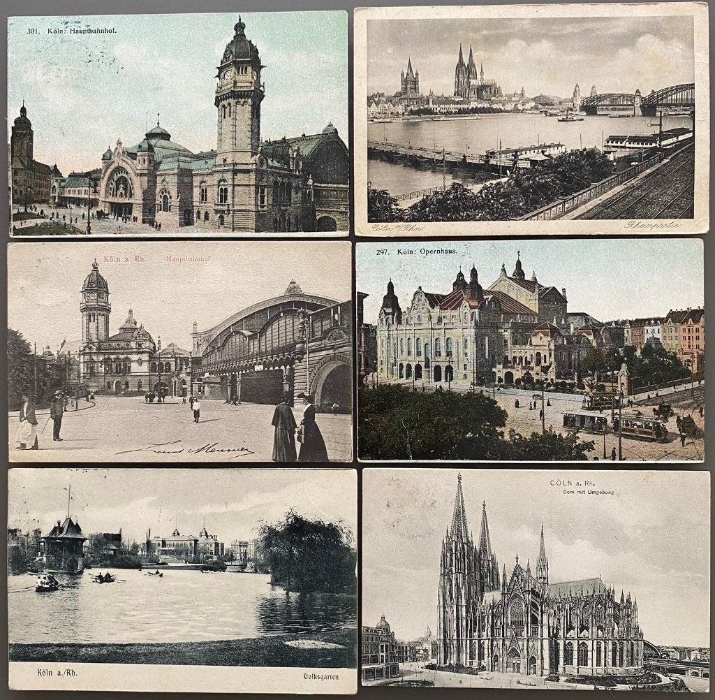 Duitsland 6 oude, verstuurde postkaarten Keulen (1904-1922)., Verzamelen, Postkaarten | Buitenland, Ophalen of Verzenden, Voor 1920