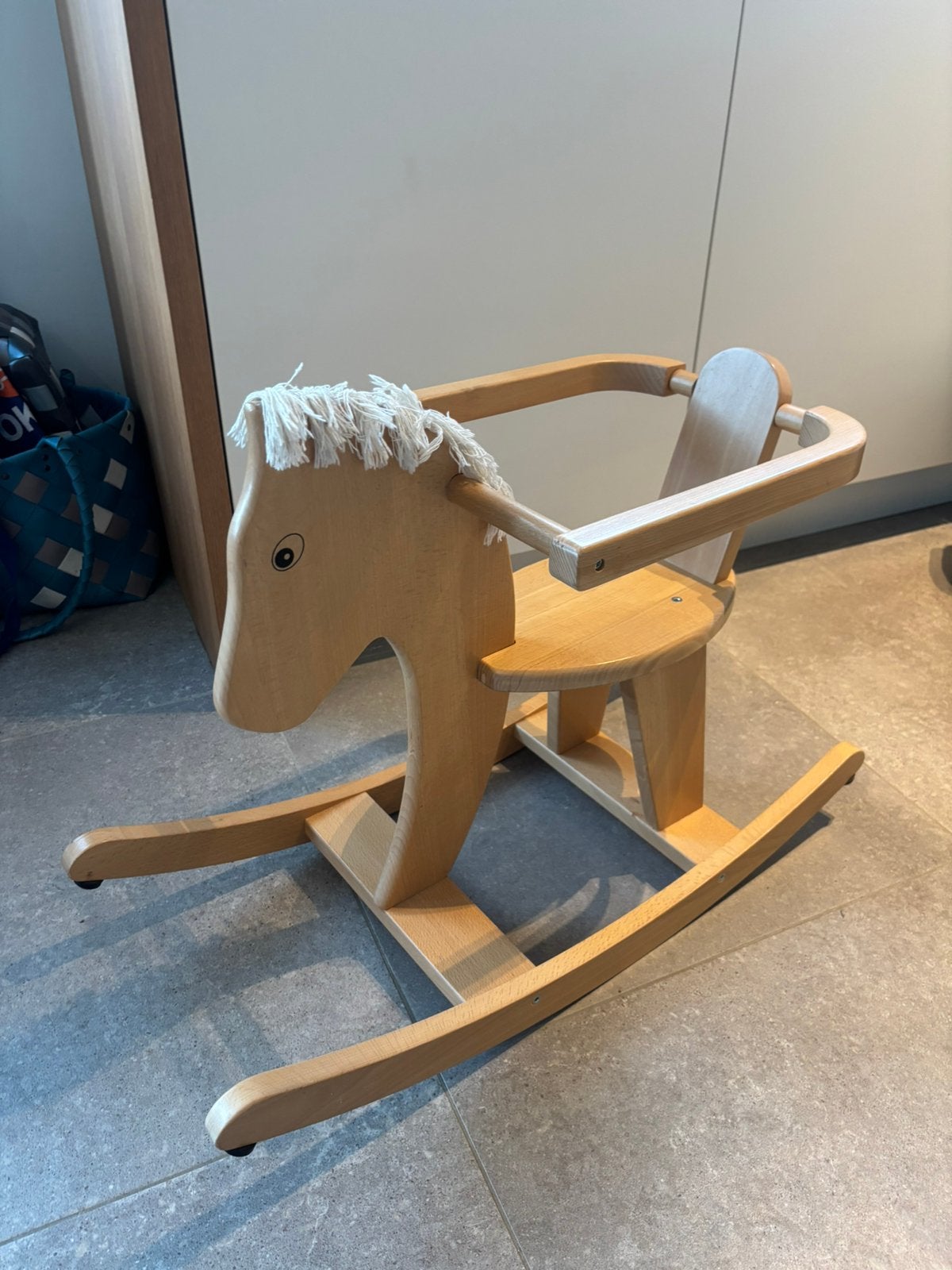 Houten schommelpaard veiligheidsbeugel paard baby, Ophalen, Gebruikt