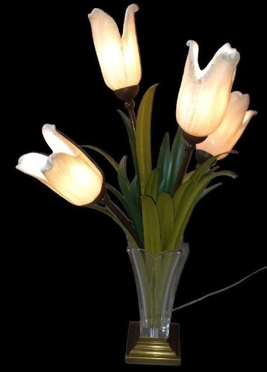 Banci Firenze grote tulpen tafellamp "Tulipani"., Ophalen, Gebruikt, B, Glas