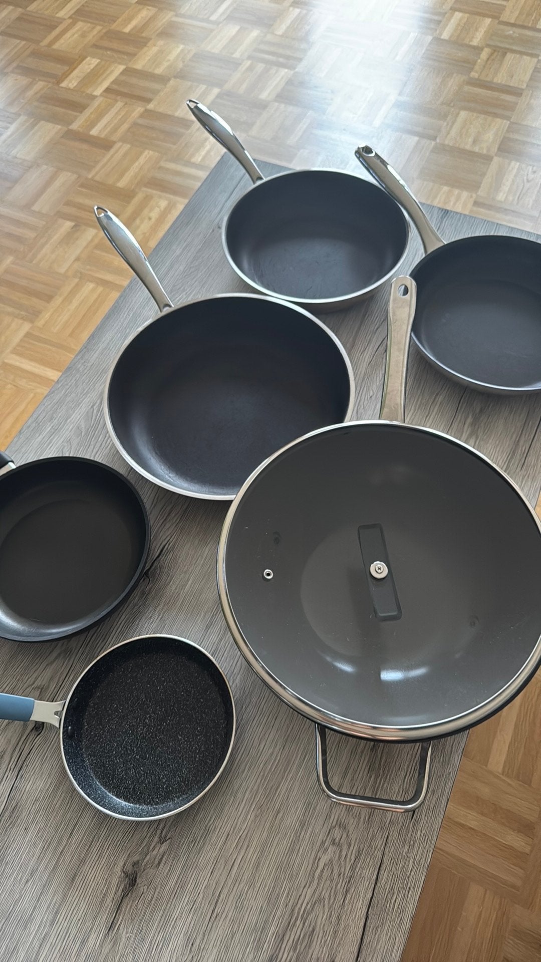 Pannenset 7 stuks, Ophalen, Zo goed als nieuw, Pannenset