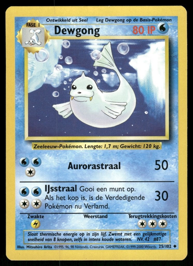 Dewgong 25/102 - Base (NL) (NM), Envoi, Utilisé