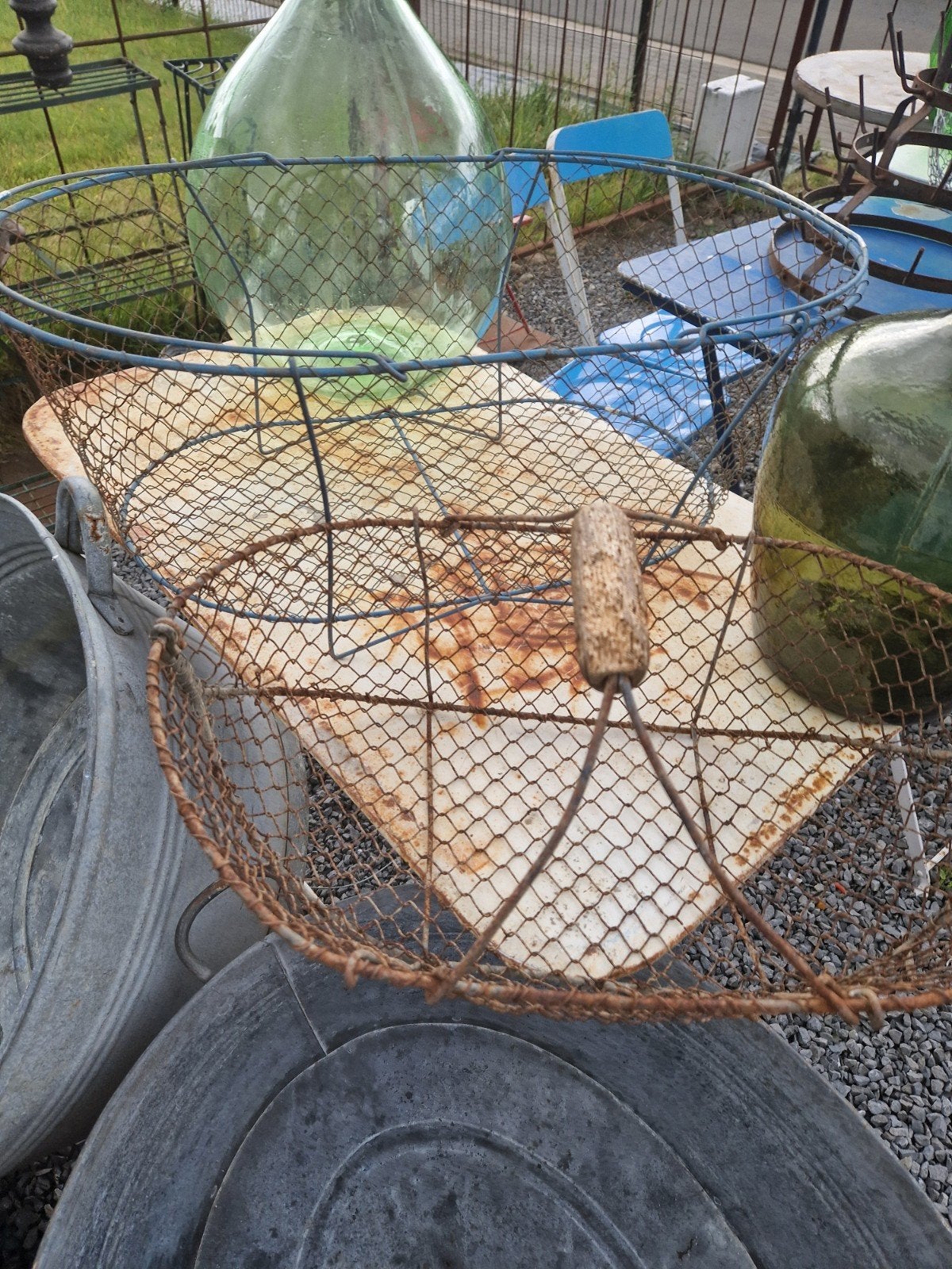 Franse ijzeren manden €25/30/35/€40, Tuin en Terras, Ophalen