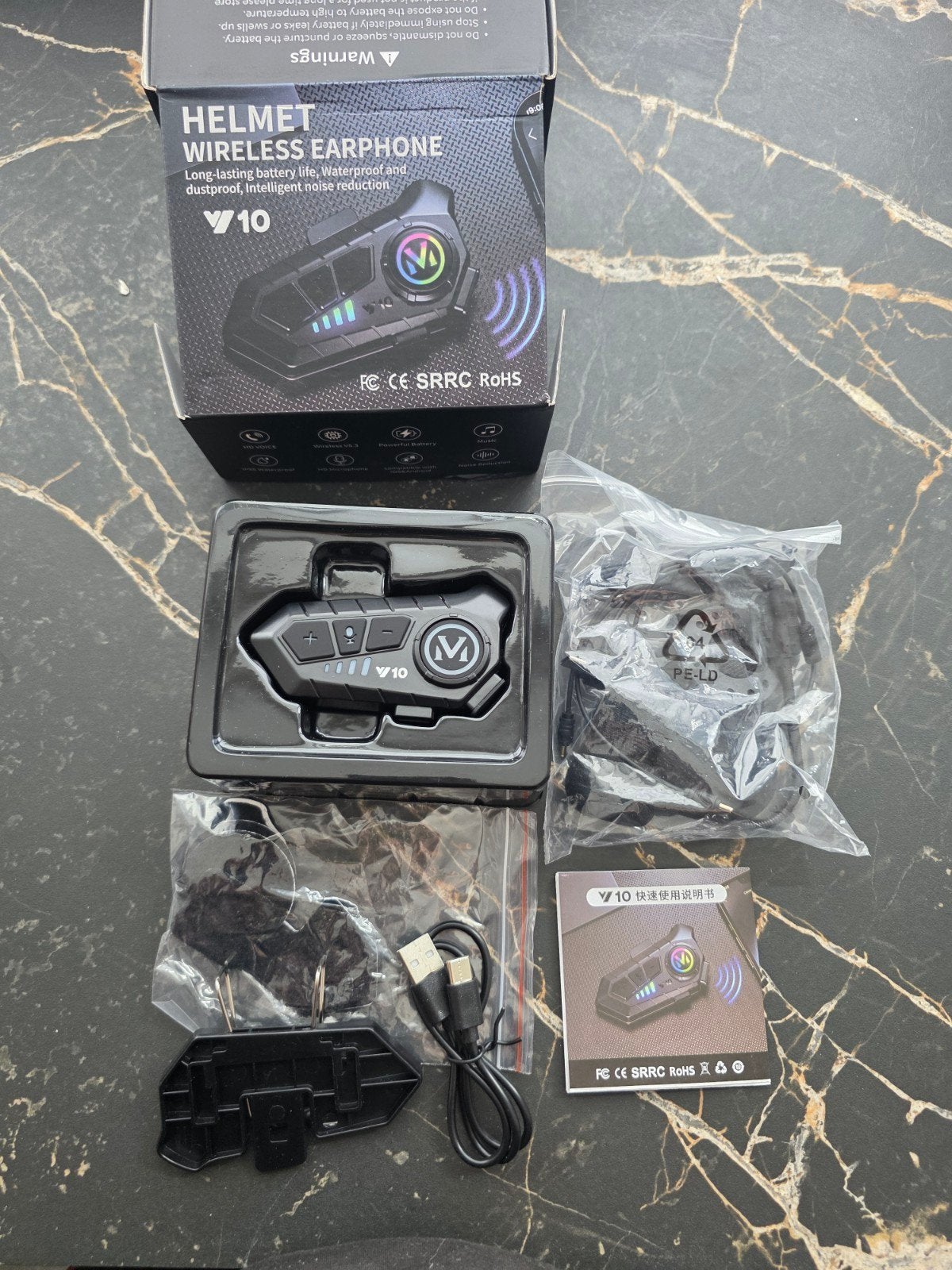 Draadloze headset / intercom voor motor- en scooterhelm, Ophalen of Verzenden, Inklapbare microfoon, Nieuw, Draadloos