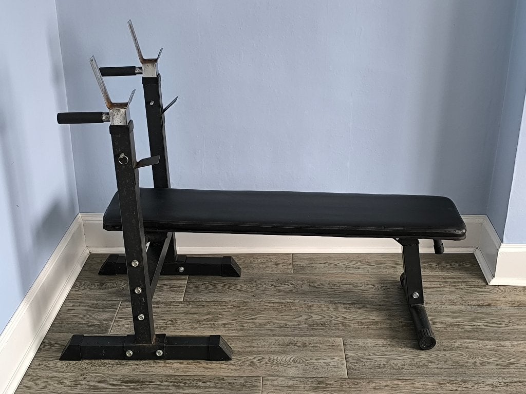 Bench Press Banc de fitness  + dips, Sports & Fitness, Enlèvement, Utilisé, Bras, Banc d'exercice