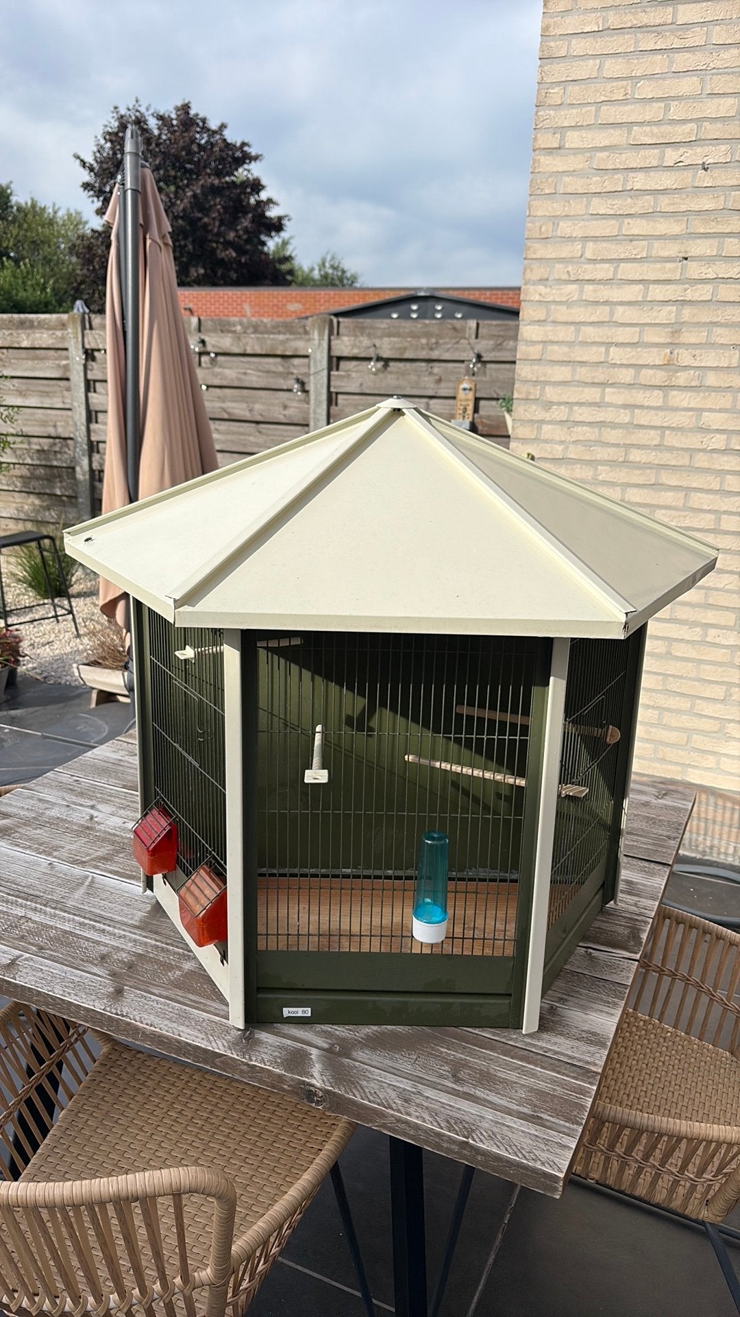 Buiten vogelkooi, Ophalen, Gebruikt, Aluminium, Vogelkooi