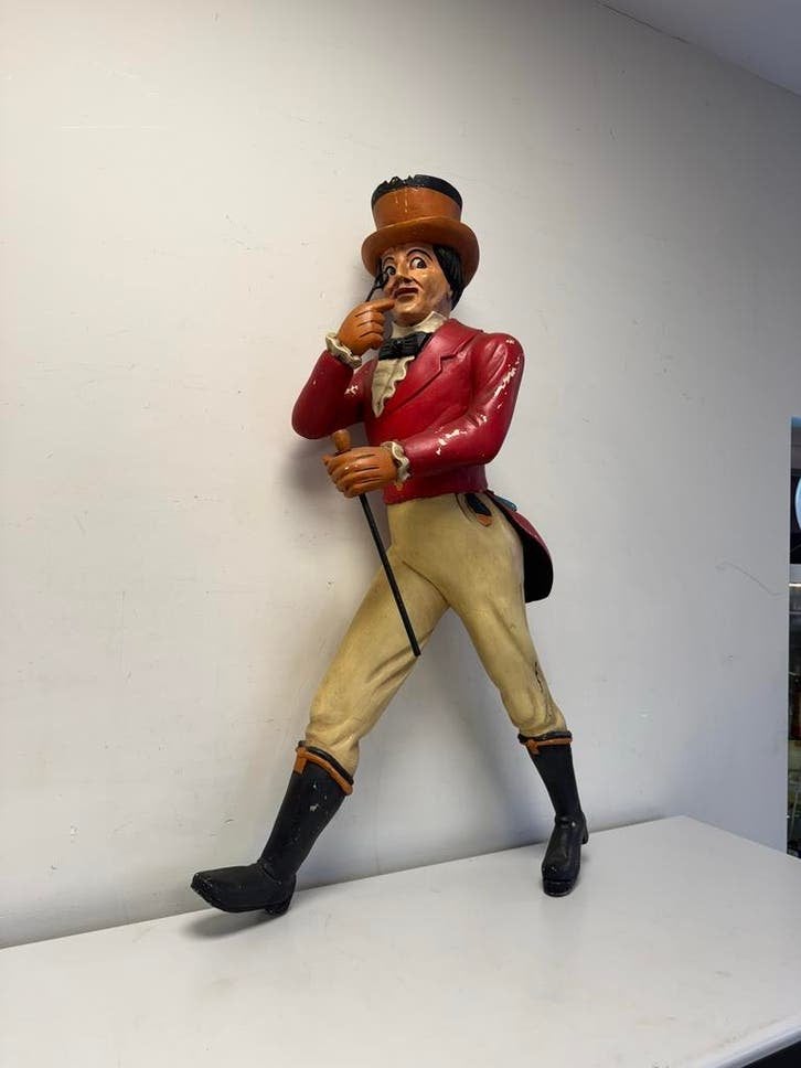 Vintage Johnnie Walker reclamebeeld, man met monocle