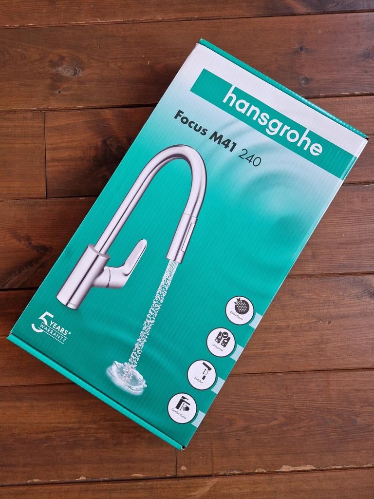 Hansgrohe M41 keukenkraan zwart NIEUW, Enlèvement, Neuf, Chrome, Robinet