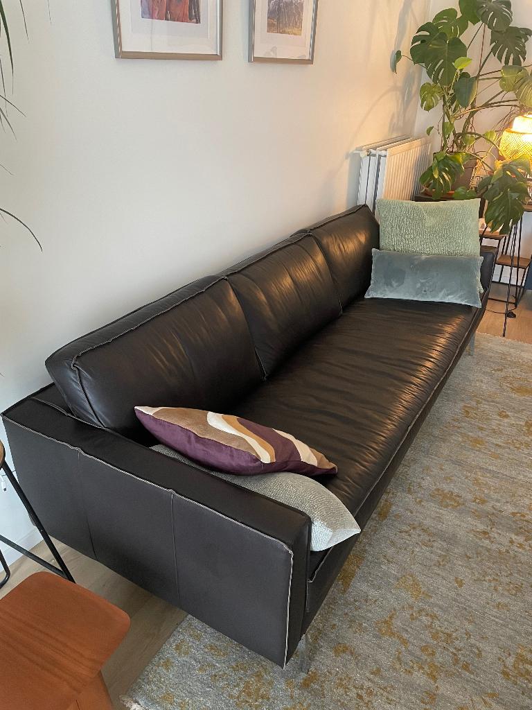 Canapé en cuir 4 places, Huis en Inrichting, Zetels | Zetels, Ophalen, Gebruikt, Rechte bank, 200 tot 250 cm