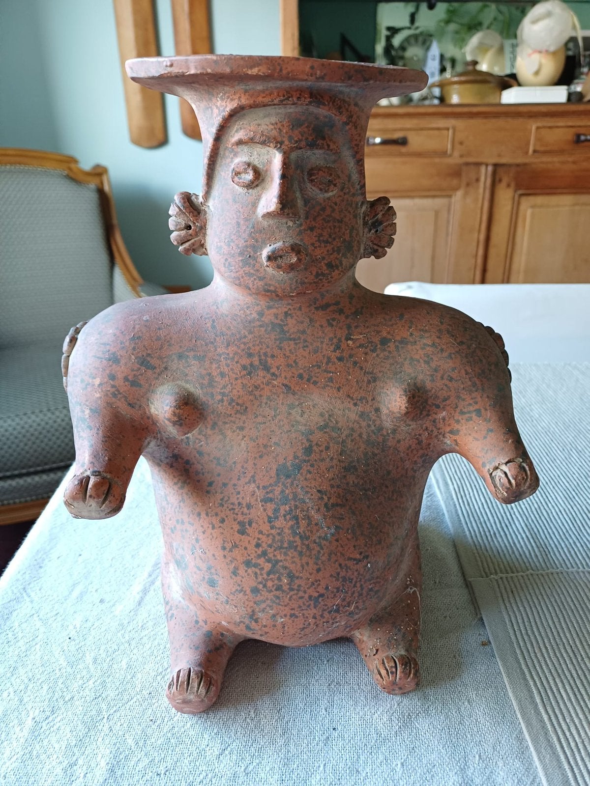Antiek precolumbiaanse terracotta beeld, Antiek en Kunst, Ophalen