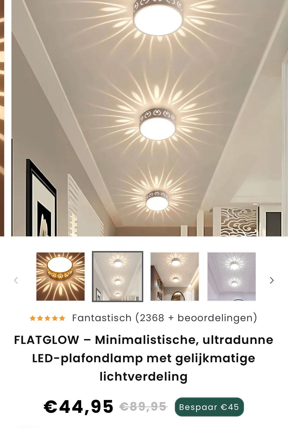 3 plafondlampen, Ophalen of Verzenden, Wit, Nieuw, Plafondspot