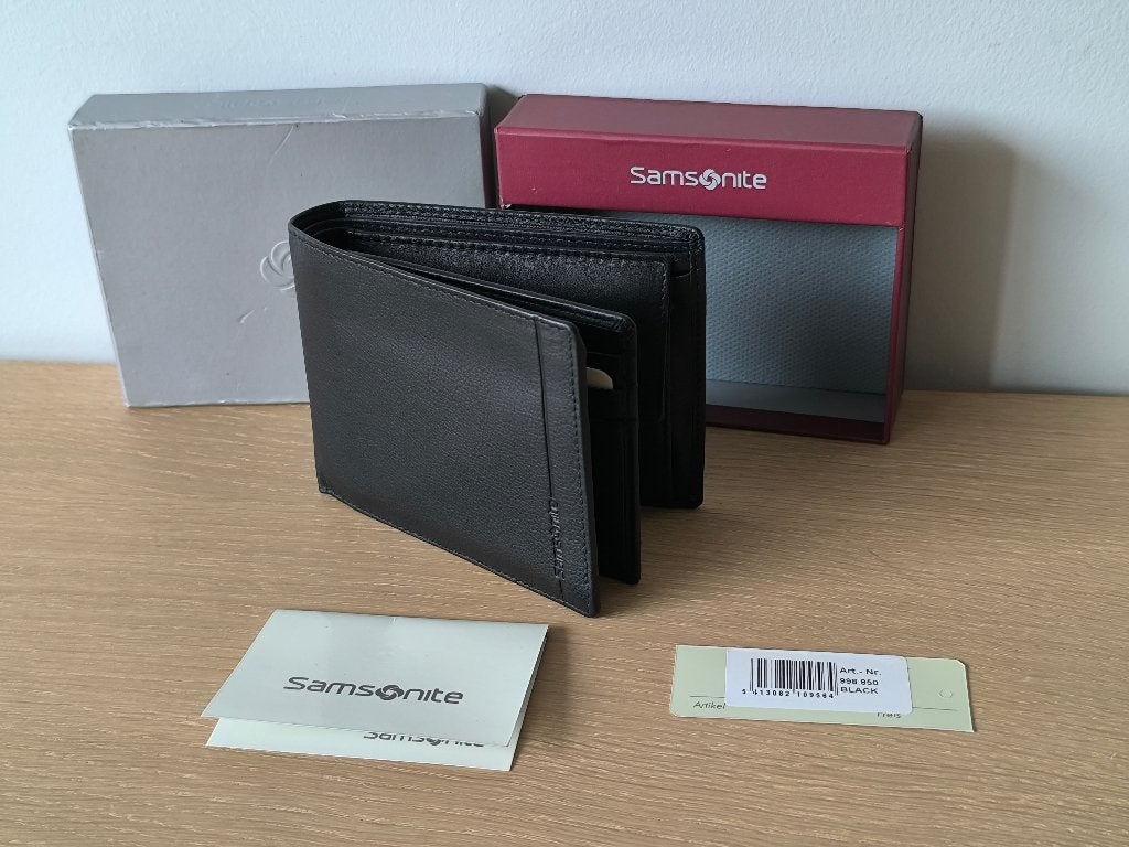 Nieuwe lederen Portemonnee/ portefeuille (Samsonite), Handtassen en Accessoires, Ophalen of Verzenden, Nieuw, Zwart, Leder