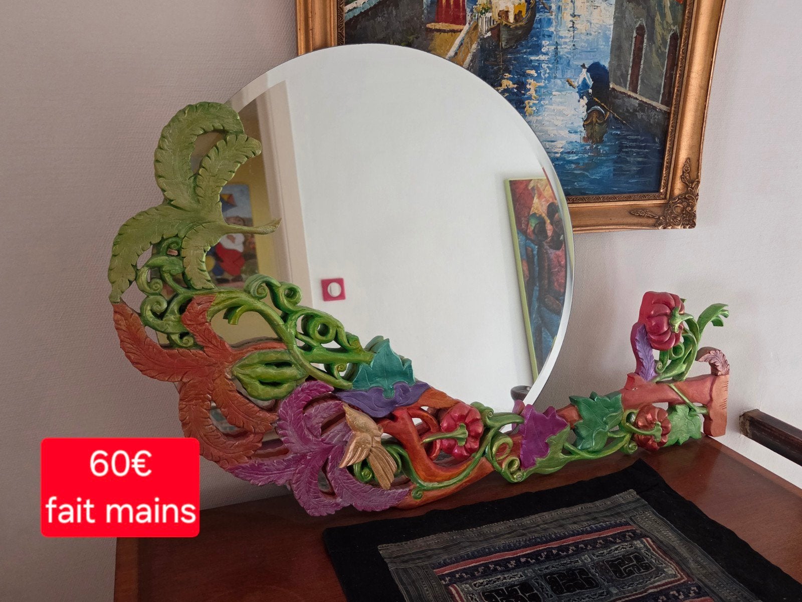 miroir décoratif fait mains, Maison & Meubles, Accessoires pour la Maison | Miroirs, Enlèvement