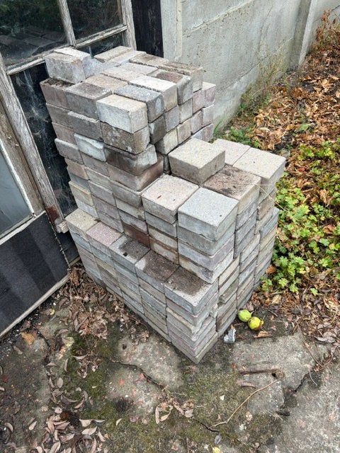 Partij gratis beton klinkers, Enlèvement, Comme neuf, Béton, Briques