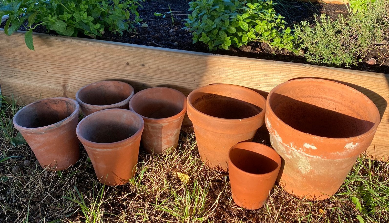 Set van 7 kweekpotten in terracotta, Tuin en Terras, Ophalen, Gebruikt, Terracotta