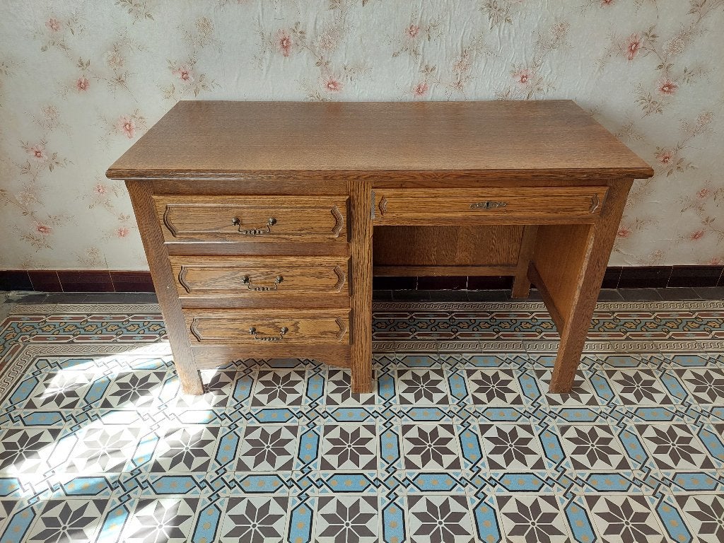 Bureau, Autres marques, Vintage, Bois, 125 cm