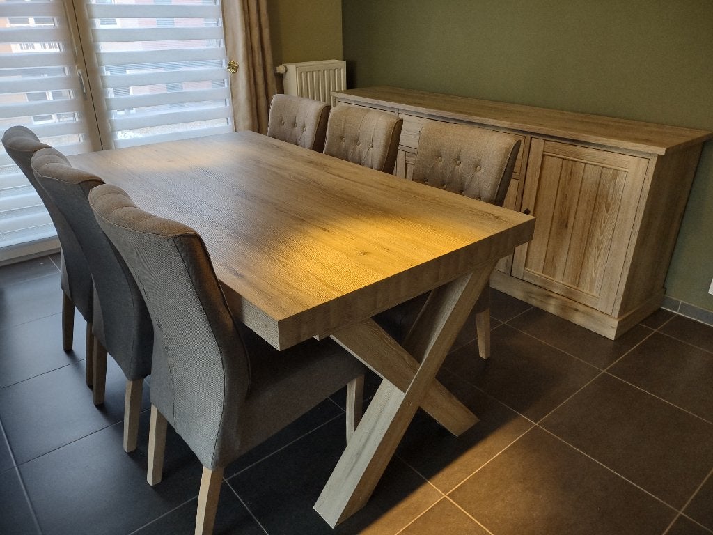 Salle à manger complète , comme neuve! 1.450€ (cause décès), Maison & Meubles, Enlèvement, Comme neuf, 4 à 6 chaises