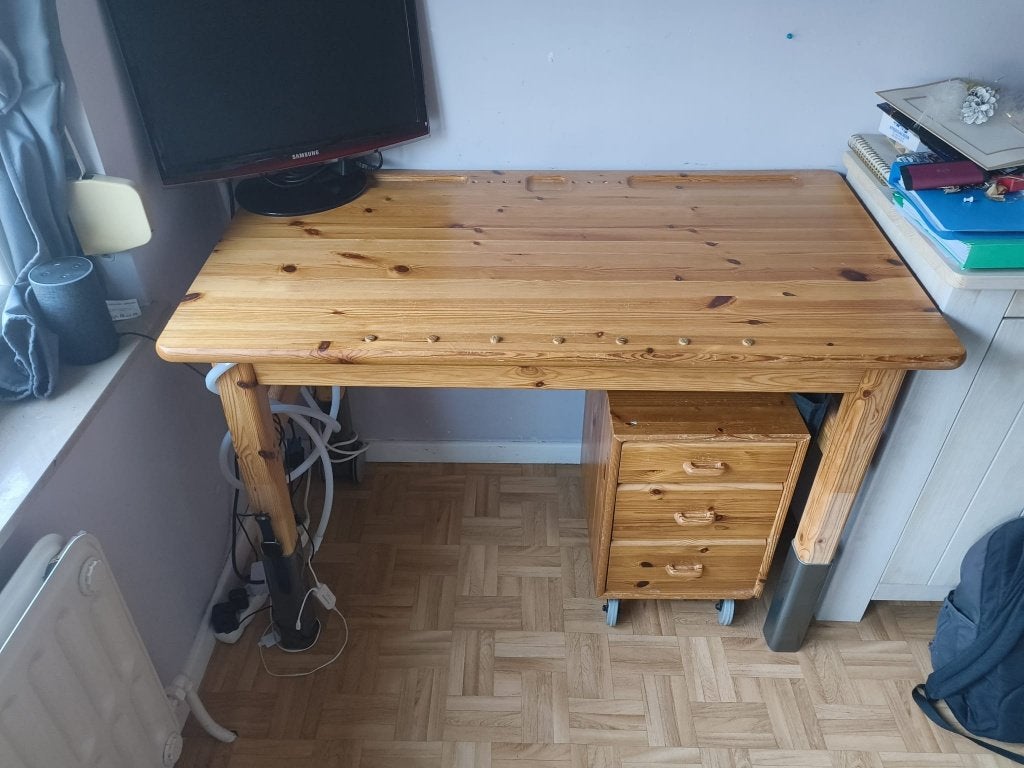 Bureau Flexa avec meuble tiroirs, Autres marques, Bureau d'écolier, Réglable en hauteur, Classique
