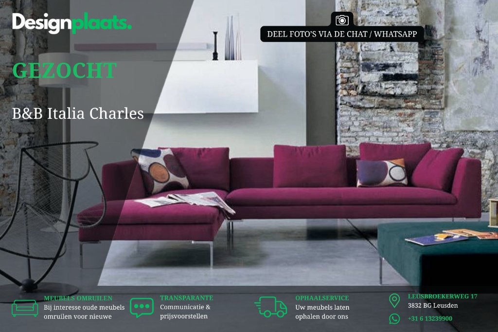 GEZOCHT: B&B Italia Charles — Direct Inkoop, Ophalen of Verzenden, Hoekbank, Design Bankstellen B&B Italia