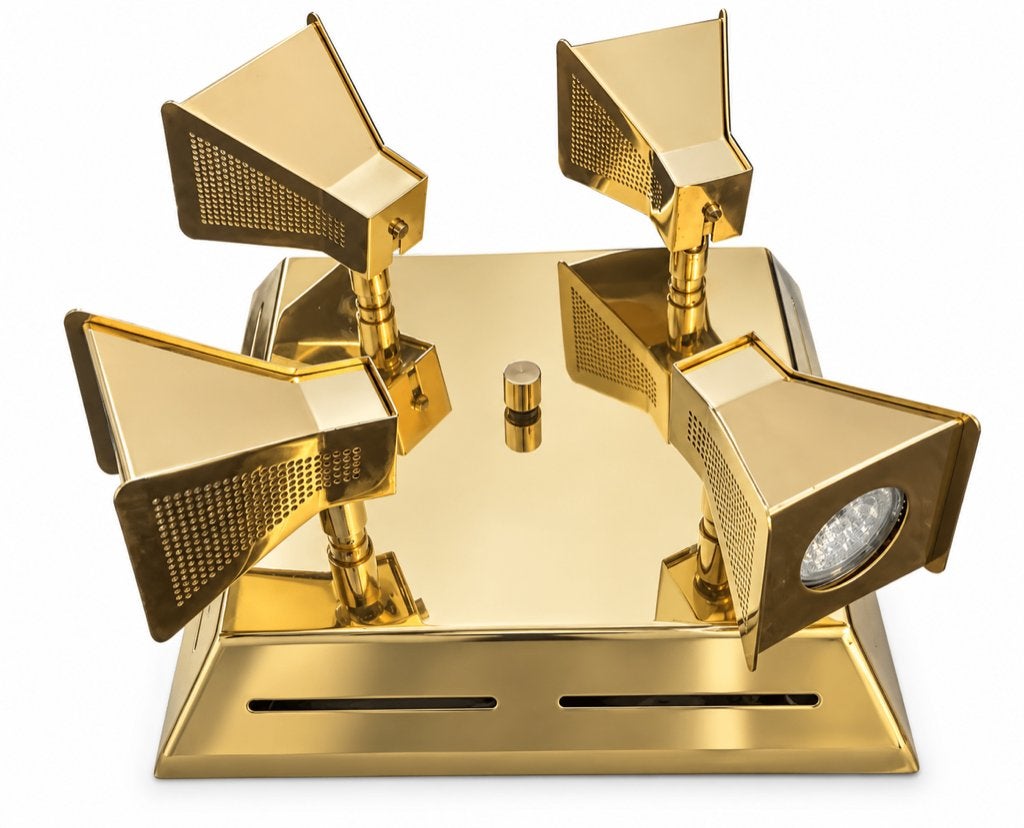 Plafonnier vintage laiton OMI Design Space Age, années 1970, Antiquités & Art, Enlèvement ou Envoi