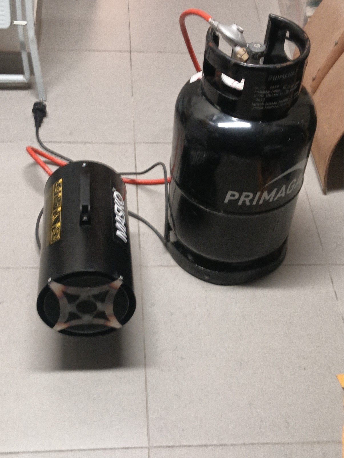 Canon à chaleur gaz MASKO 15kW + Bouteille de gaz PRIMAGAZ p, Enlèvement, Comme neuf, Gaz, Sol