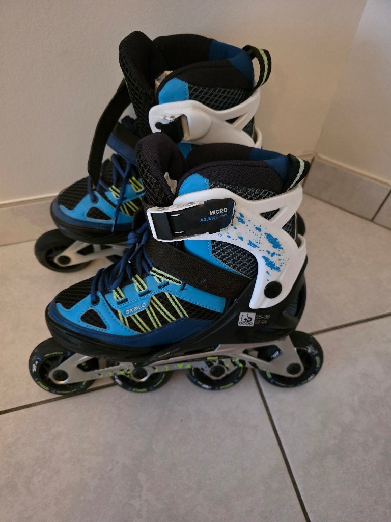 Oxelo inline skates + beschermers, Sport en Fitness, Inline skates 4 wielen, Dames, Ophalen, Overige merken