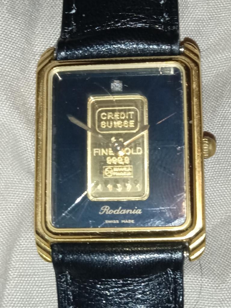 Horloge met een goudstaaf erin 24 karaat goud, Handtassen en Accessoires, Overige Accessoires, Verzenden